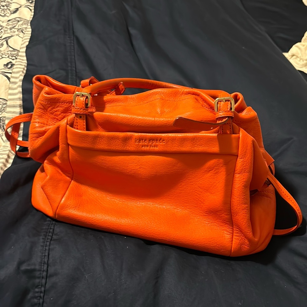 Kate Spade orange leather satchel
